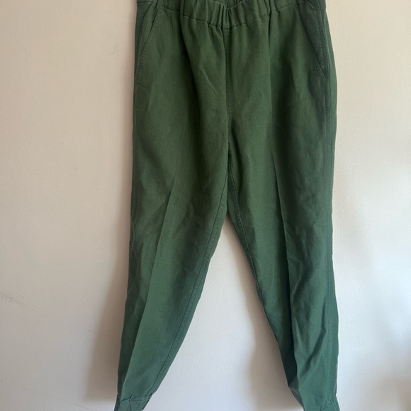 J.Crew woman’s green linen jogger pants - Picture 2 of 8